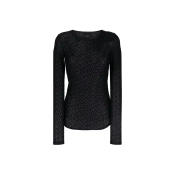 PINKO Logo jacquard Semi sheer T shirt