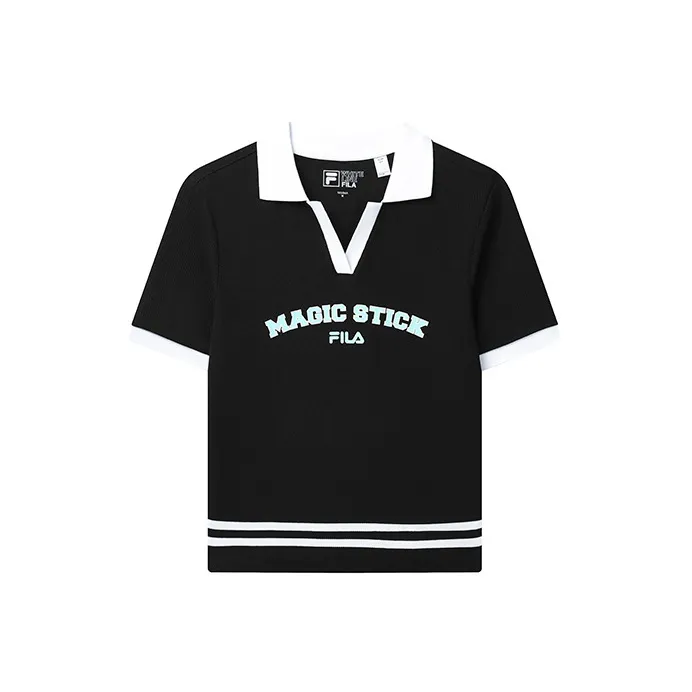 FILA X Magic Stick Joint Series Polo Shirt Women's Jet Black-0