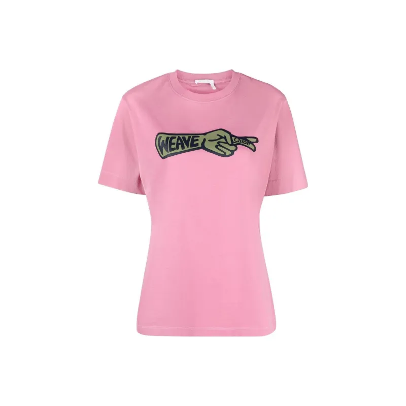 Chloe SS23 Regular T Shirt Women's Pink-0