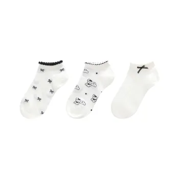GUKOO No Show Socks Women's 3 Pack White