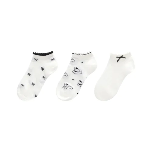 GUKOO No Show Socks Women's 3 Pack White