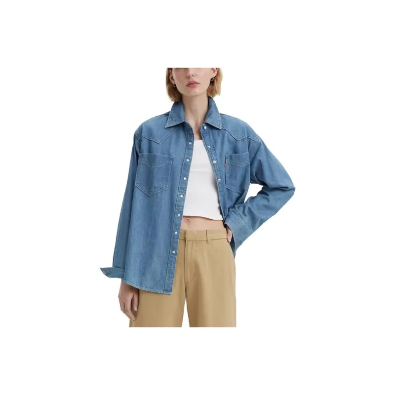 Levis Shirts Women's Dark Sky Blue-0
