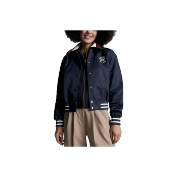 Tommy Hilfiger FW23 Varsity Monogram Bomber Jacket Jackets Desert Sky Jackets & Coats Women's Marine Blue