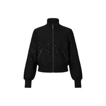 LOUIS VUITTON Embossed Monogram Zip Up Jacket