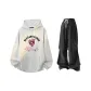 White Gray+Black Pants