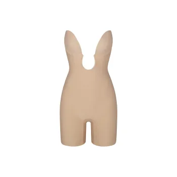 SKIMS DEEP PLUNGE SHAPEWEAR MID THIGH BODYSUIT Bodysuits Women's CLAY/Clay