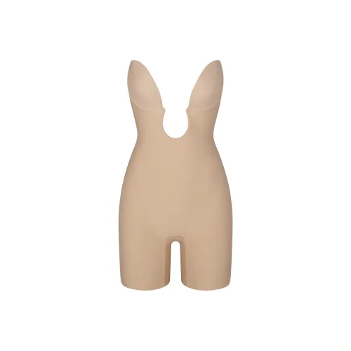 SKIMS DEEP PLUNGE SHAPEWEAR MID THIGH BODYSUIT Bodysuits Women's CLAY/Clay