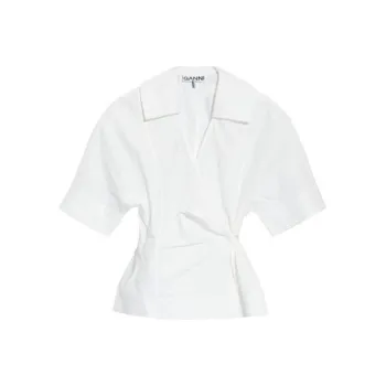 GANNI Wrapped Short Sleeved Blouse