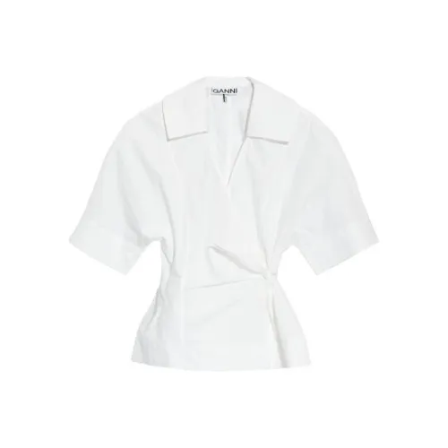 GANNI Wrapped Short Sleeved Blouse