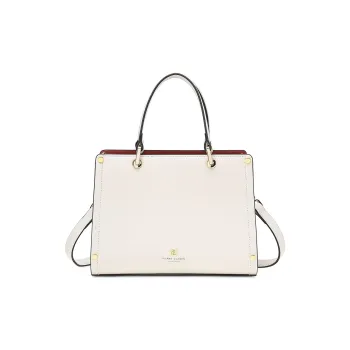PIERRE CARDIN Cow Leather With Synthetic Leather Shoulder Bag, Crossbody Bag, Handbag Women's Ecru