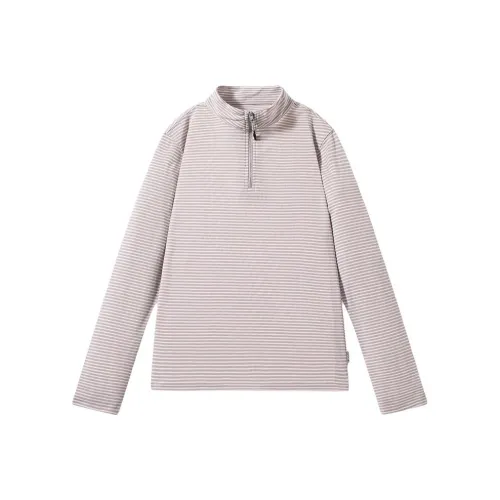OUTDOOR PRODUCTS T-Shirt Women's Cloud Gray With White Pinstripe