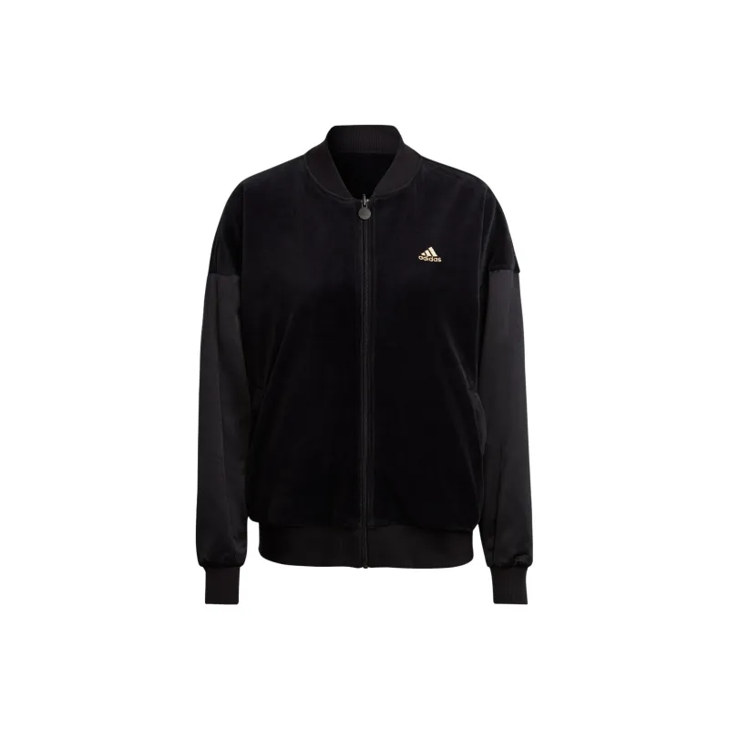 Adidas Embossed Monogram Reversible Jackets Coats Women's Black-0