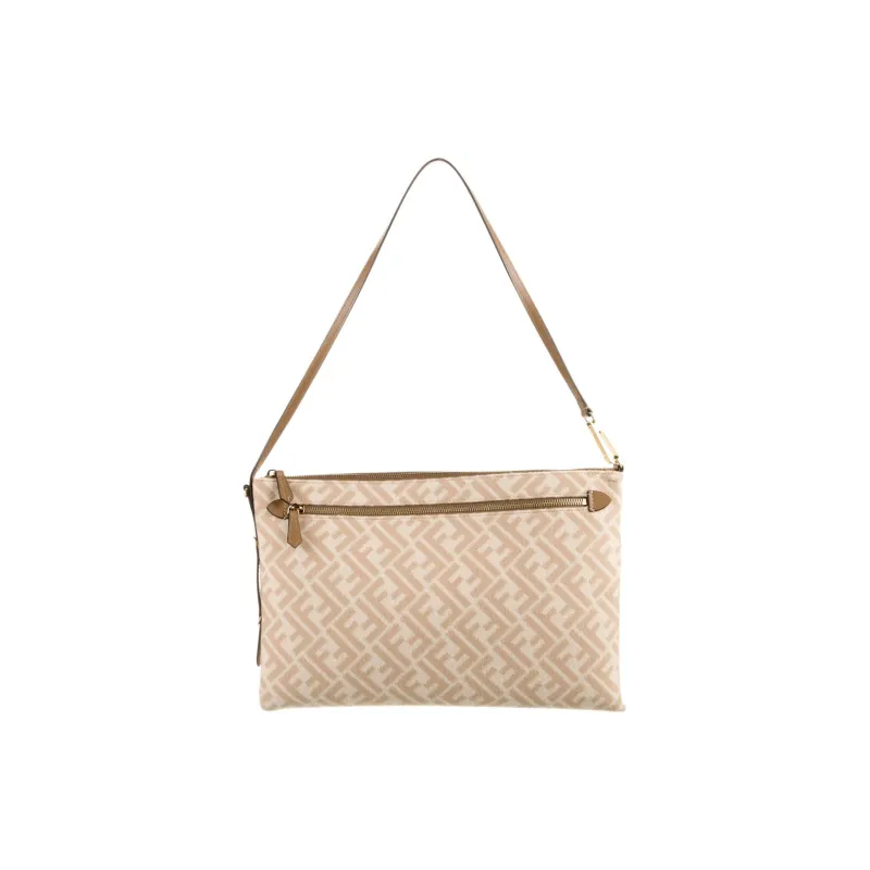 FENDI Wool Clutch Women's Beige-2