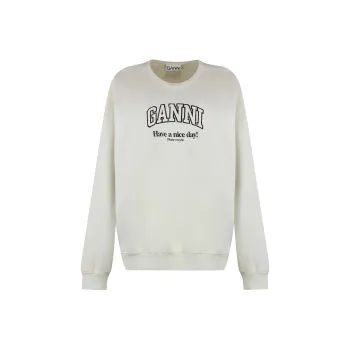 GANNI Logo Printed Crewneck Sweatshirt