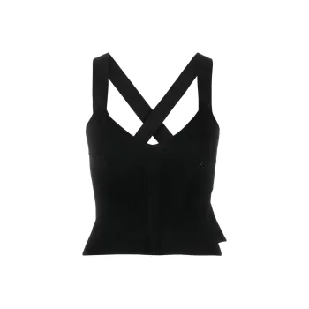 OFF WHITE Logo strap V neck Top