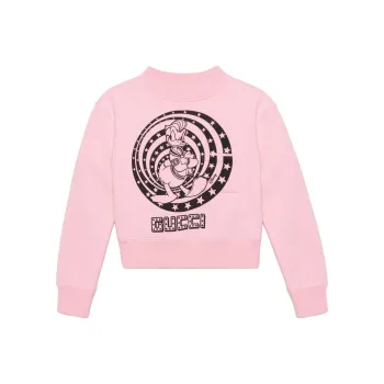 GUCCI Disney Donald Duck Pink Cotton Crewneck Top Sweatshirt