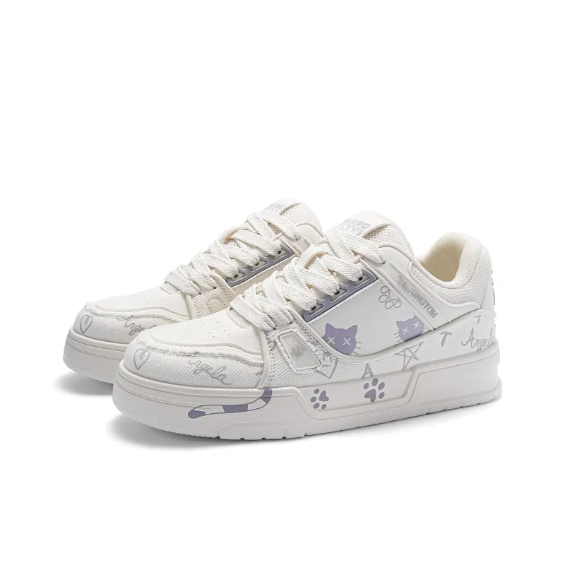 TALKING TOM Impact Resistance Low Top Skateboard Shoes Unisex Ecru-20