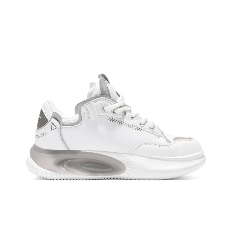 V.YERXU Casual Shoes Unisex Low Top White Gray-2