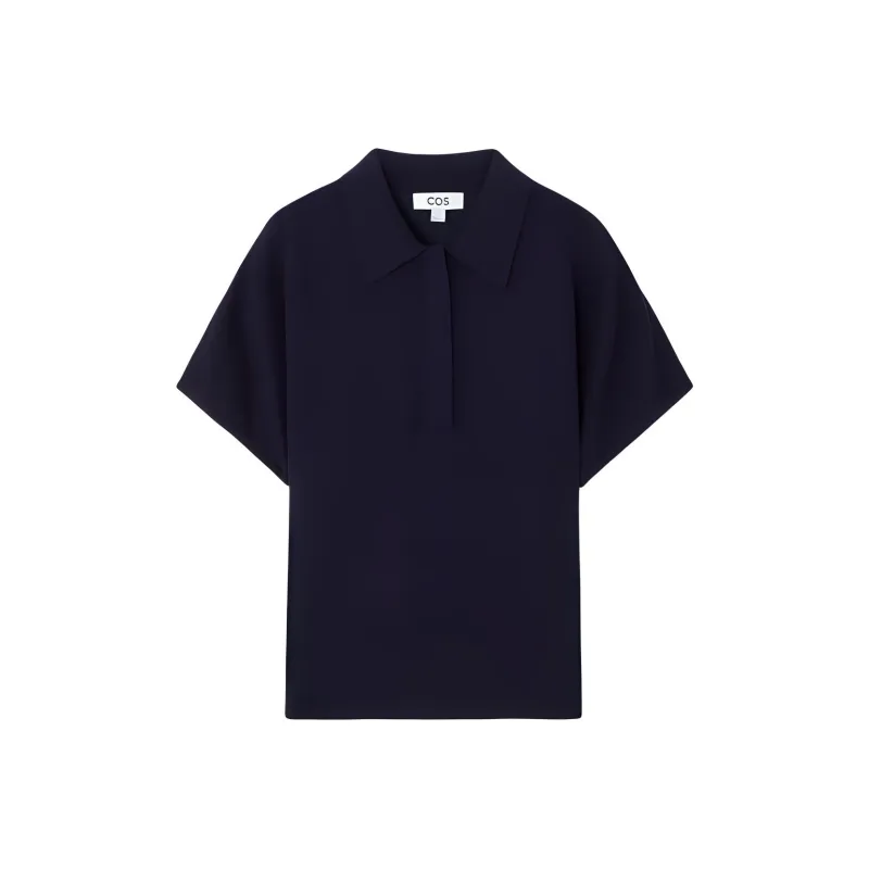 COS Polo Shirt Women's Deep Navy Blue-0