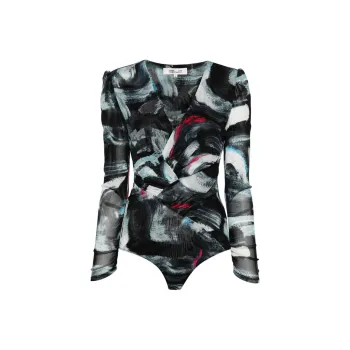 DVF Diane Von Furstenberg Costanza Mesh Bodysuit