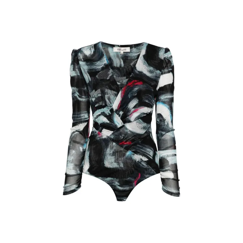 DVF Diane Von Furstenberg Costanza Mesh Bodysuit-0
