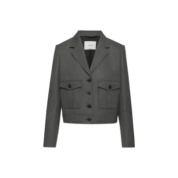 ARITZIA FW24 Wilfred Adelaide Jacket Jackets Coats Women's Heather Charcoal/Stone Phoebe Zhennan Charcoal