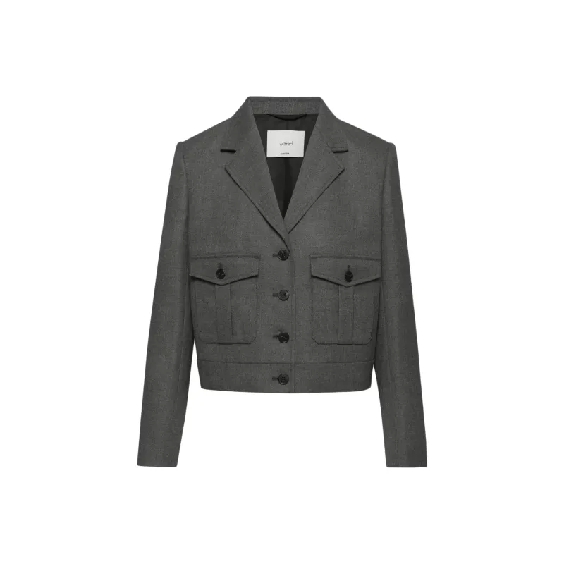 ARITZIA FW24 Wilfred Adelaide Jacket Jackets Coats Women's Heather Charcoal/Stone Phoebe Zhennan Charcoal-0