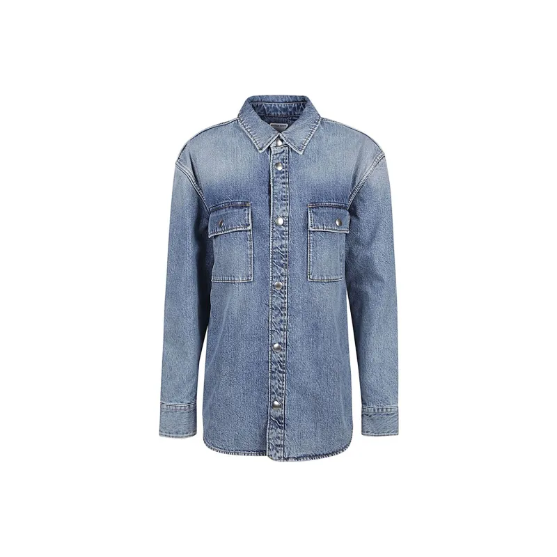 Bottega Veneta Vintage Medium Indigo Denim Shirt-0
