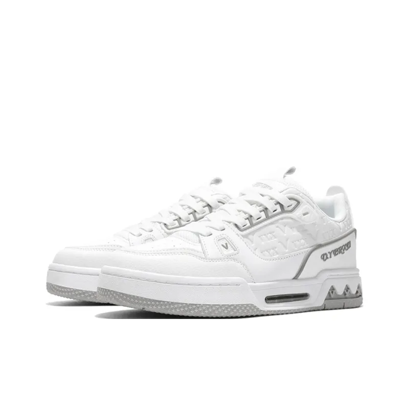 V.YERXU Air Trainer Versatile Casual White Sneakers Wear resistant And Lightweight Low Top Skateboard Shoes Unisex-2