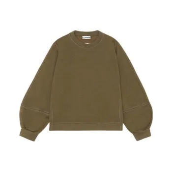 GANNI Puff Sleeve Sweatshirt 'Kalamata'