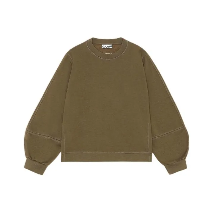 GANNI Puff Sleeve Sweatshirt 'Kalamata'-0