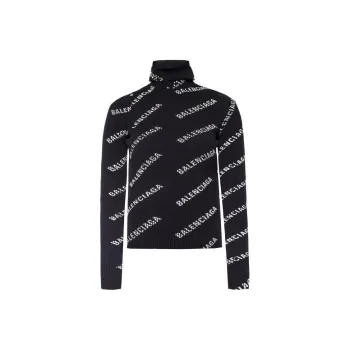 Balenciaga All Over Logo Turtleneck 'Black'