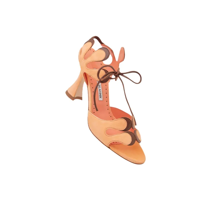 MANOLO BLAHNIK Dalia One Strap Sandals 9cm Women's Orange-3