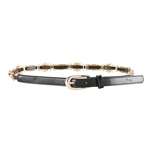 15 MINS PU Leather Belts Women's Width 1.8cm-3
