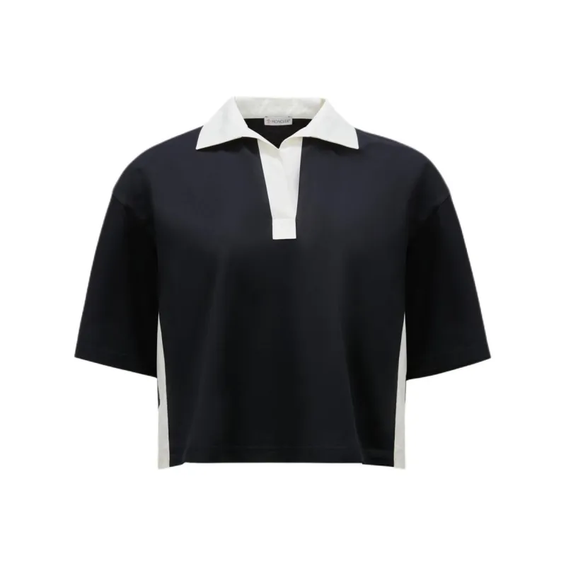 Moncler Logo Patch Cropped Polo Shirt-0