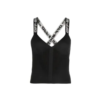 OFF WHITE Logo tape Knitted Top
