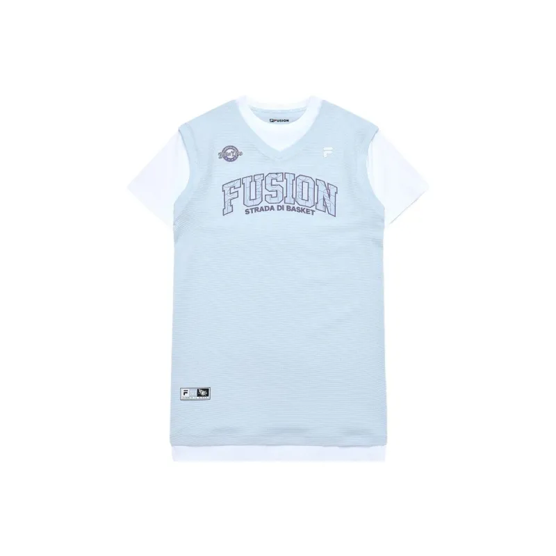 FILA FUSION T Shirt Women's Light White Blue-0