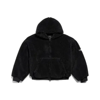 Balenciaga Zip Up Fur Hoodie