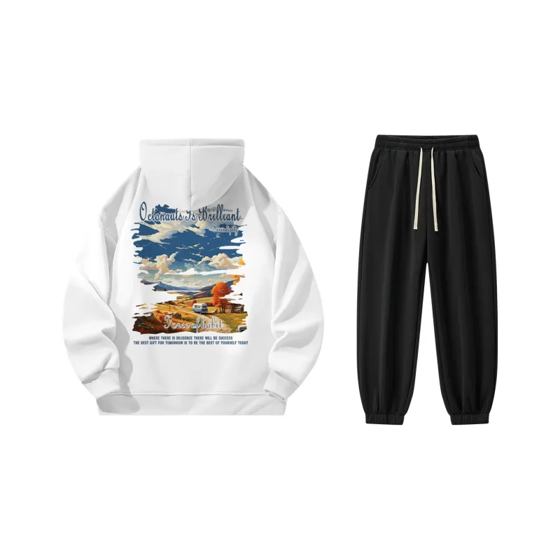Small Columns Under The Sea Sweatshirt Set Unisex-0