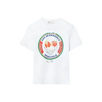TORY BURCH Letter Print Crew Neck Short Sleeved T Shirt T Shirt Women's White