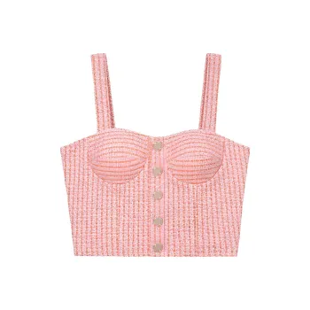 Maje Tweed Bustier Top