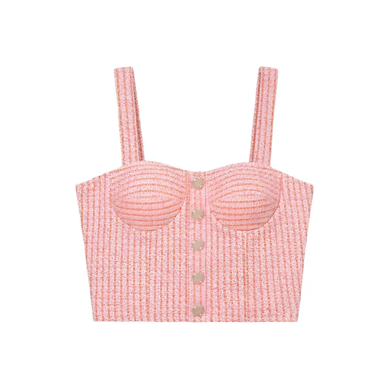 Maje Tweed Bustier Top-0