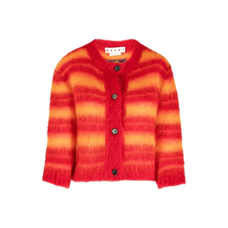 MARNI Striped Cardigan 'Light Orange'-0