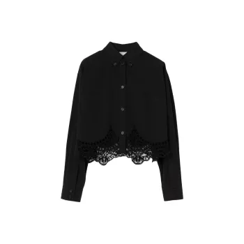 Burberry Macramé Cotton Cropped Shirt