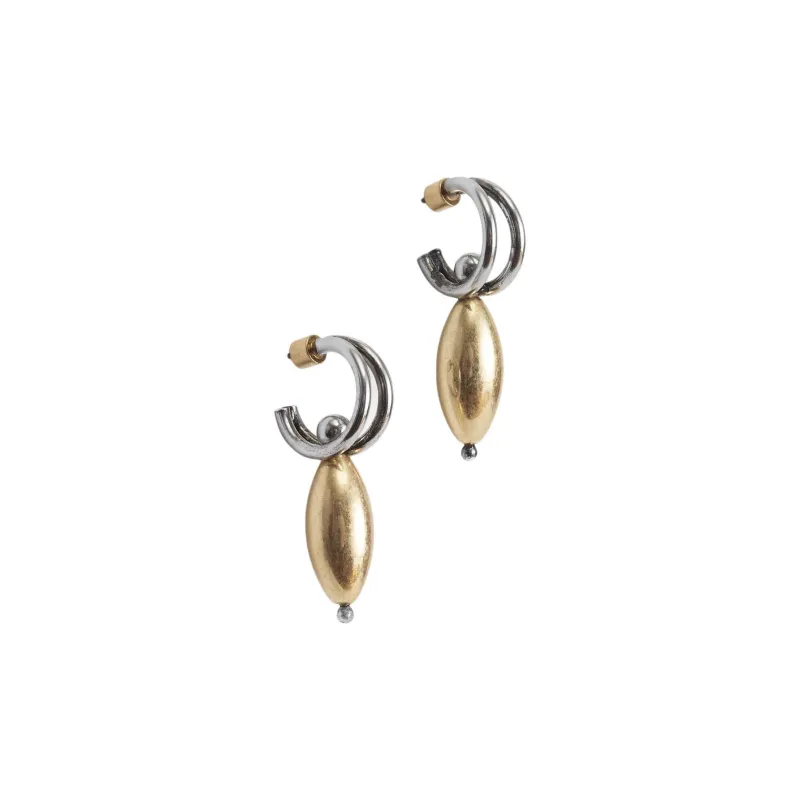 ZARA Metal Earrings Women's Gold-0