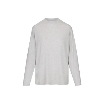 Skims Boyfriend Long Sleeve T Shirt Light Heather Grey