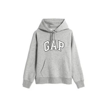 GAP Double Knit Full Zip Hoodie Cedar Heather