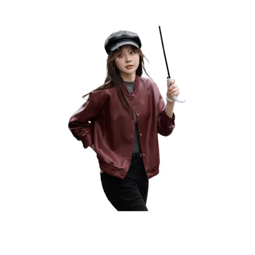 Mo Han Yi Mei Jackets & Coats Women's Dark Red