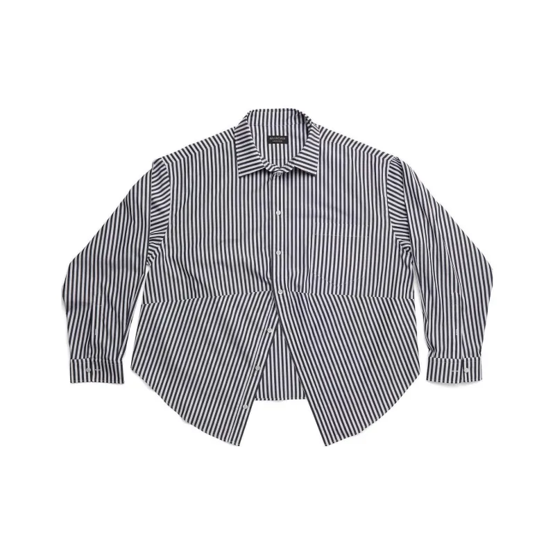 Balenciaga Swing Striped Cotton Shirt-0