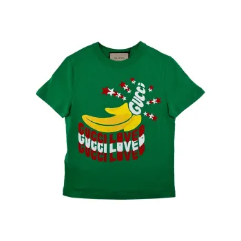 GUCCI Letter Print Crew Neck Short-Sleeved T-Shirt T-Shirt Women's Green